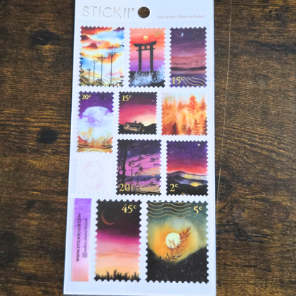 After Sundown Gold Foil Sticker Sheet – Sunset Planner & Scrapbook Stickers | Sukis Sketchbook