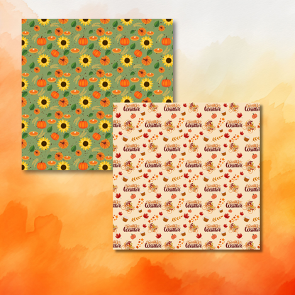 Fall Printable Scrapbook Paper Pack – 19 Autumn Designs for Journaling & Crafts (12x12 Digital Download)