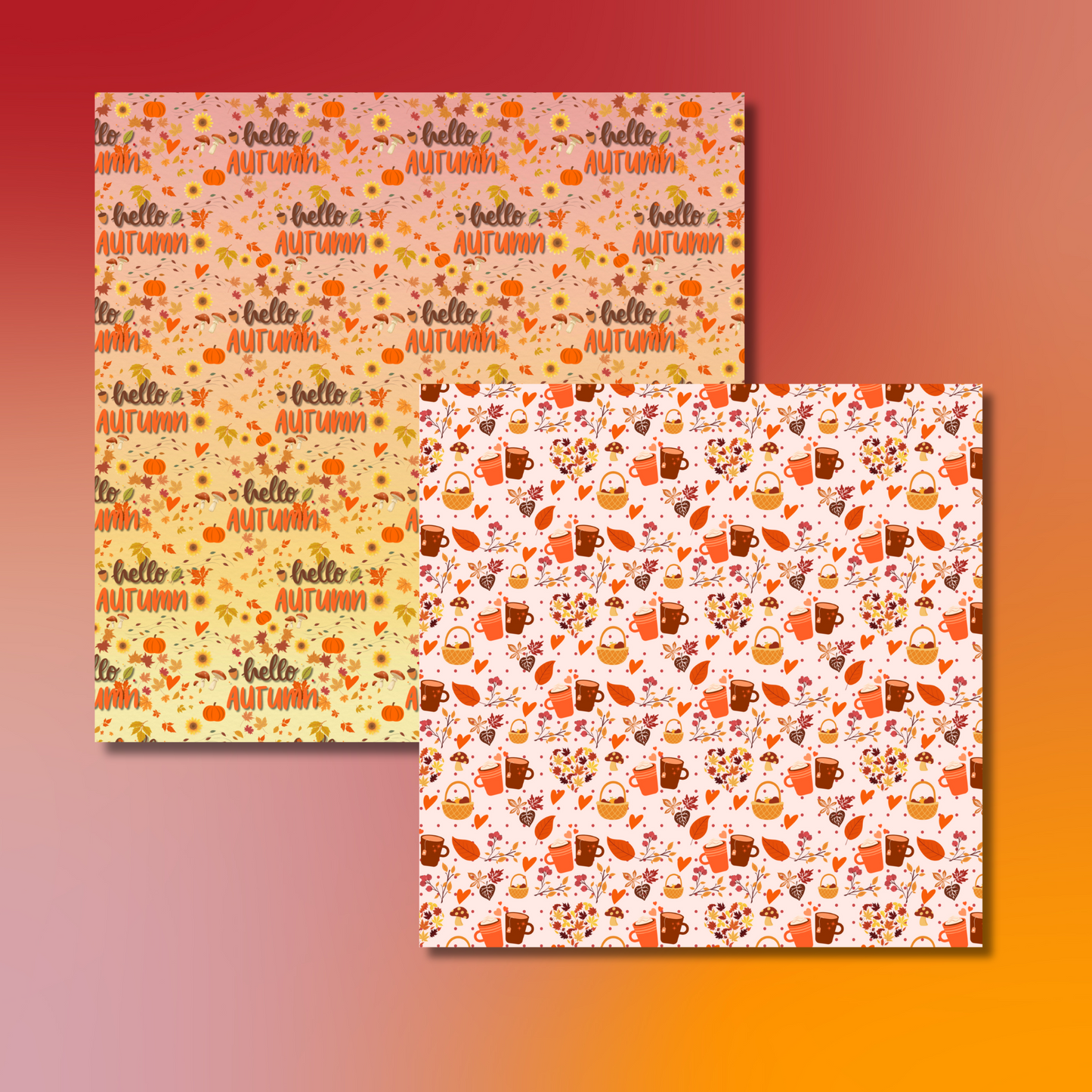 Decorative Scrapbooking Paper, Autumn/Fall Designs Sheets Fall Pattern Paper Single Sided