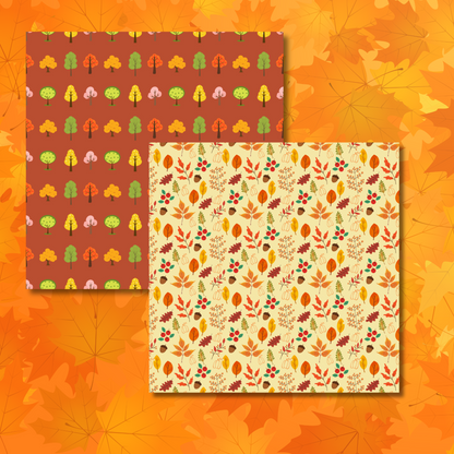 Decorative Scrapbooking Paper, Autumn/Fall Designs Sheets Fall Pattern Paper Single Sided