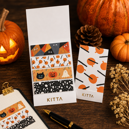 KITTA Halloween Washi Tape | Japanese Seasonal Decorative Tape | Pre-Cut Washi Stickers | Japanese Stationery