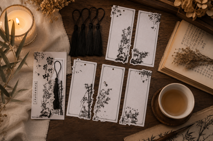 Vintage Botanical Bookmark Set with Tassels | Journal Ephemera & Collage Paper (10 Pieces)