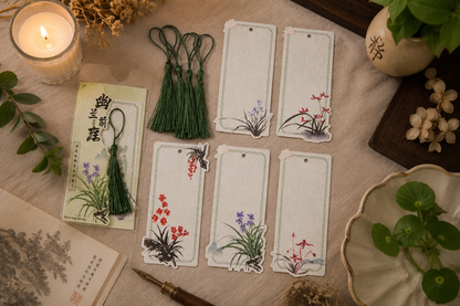 Vintage Botanical Bookmark Set with Tassels | Journal Ephemera & Collage Paper (10 Pieces)
