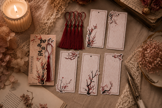 Vintage Botanical Bookmark Set with Tassels | Journal Ephemera & Collage Paper (10 Pieces)
