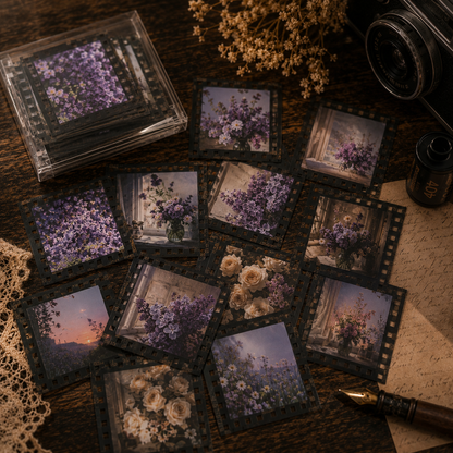 Vintage Film Style PET Stickers | Scrapbooking, Journaling (30-Piece)