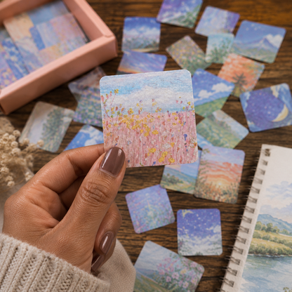 Impressionist Oil Painting Stickers – Vintage Art Journal Supplies (approx. 200 PCS)