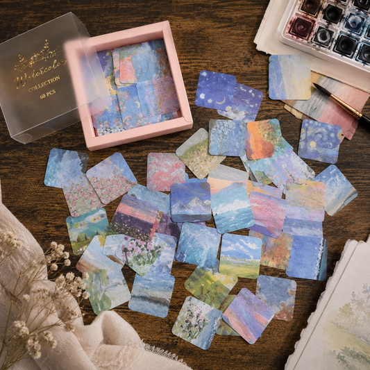 Impressionist Oil Painting Stickers – Vintage Art Journal Supplies (approx. 200 PCS)