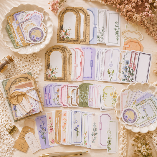 Vintage Junk Journal Ephemera Pack | Floral Labels, Tags, Frames, Botanical Accents (100+ Pieces)
