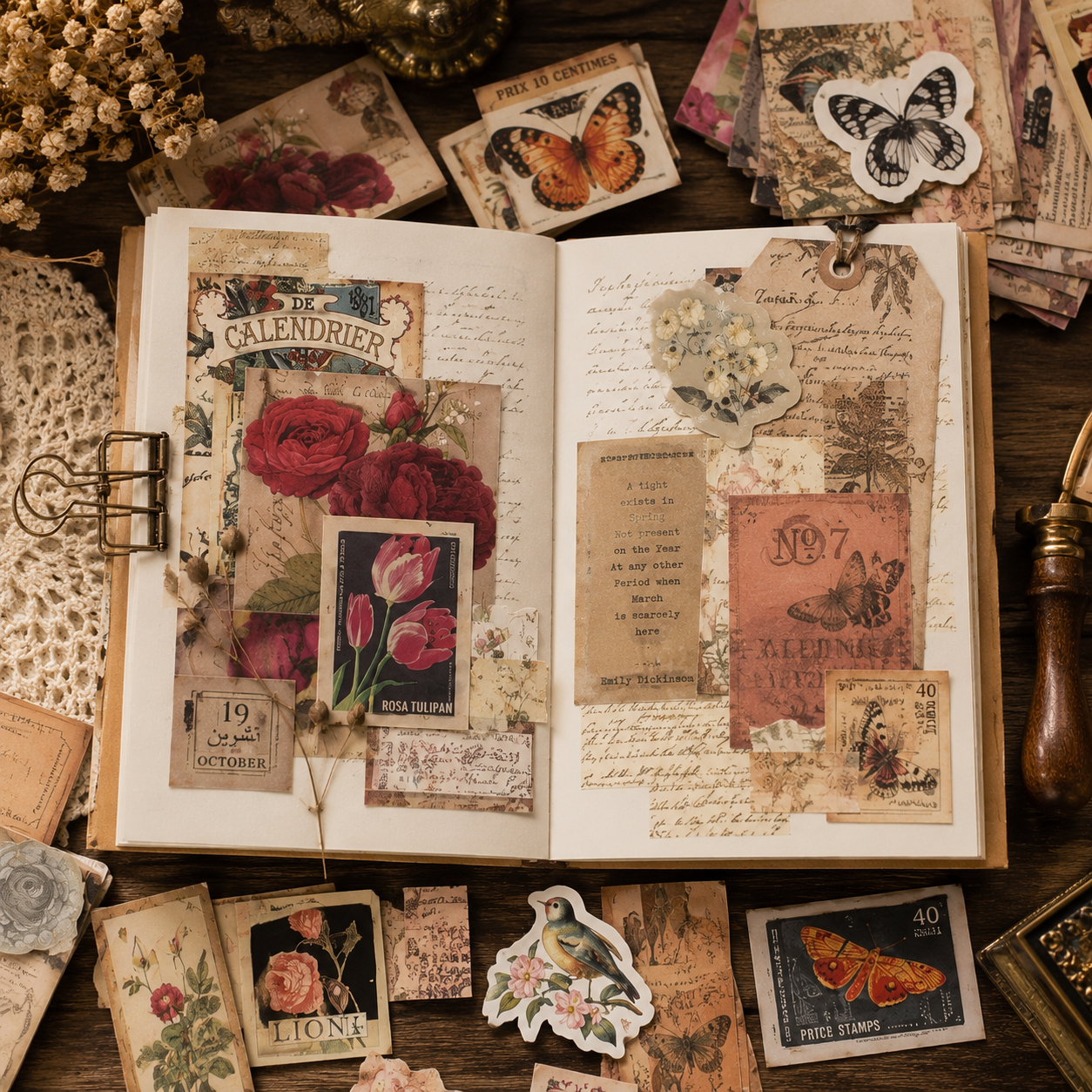 Vintage Art Journal Paper Pack – Ephemera, Collage Supplies, Scrapbook Pages