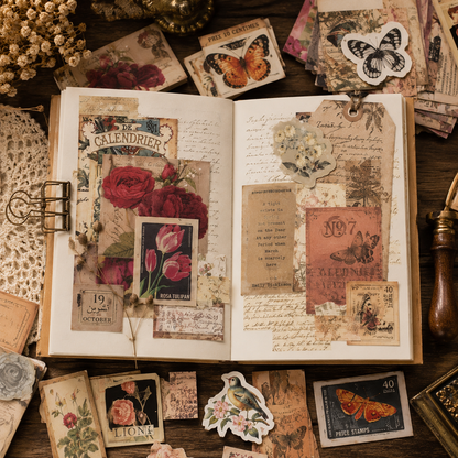 Vintage Art Journal Paper Pack – Ephemera, Collage Supplies, Scrapbook Pages