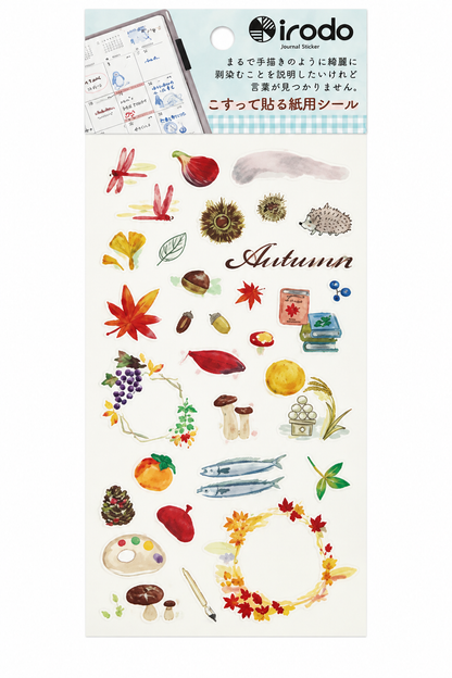 irodo Japanese Winter Rub-On Stickers | Paper Transfer Stickers