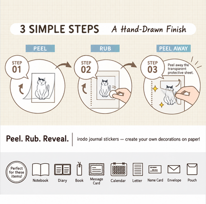 irodo Japanese Winter Rub-On Stickers | Paper Transfer Stickers