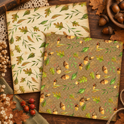 Autumn Woodland Scrapbook Paper Pack, 6.5" x 6.5", Vintage Fall Paper - 30 Sheets