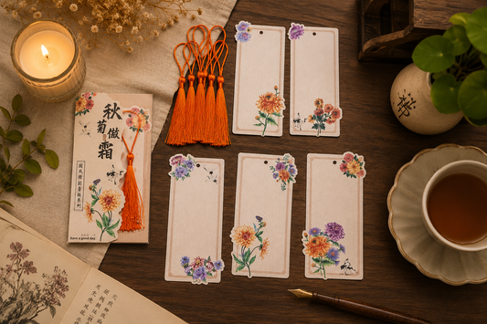 Vintage Botanical Bookmark Set with Tassels | Journal Ephemera & Collage Paper (10 Pieces)