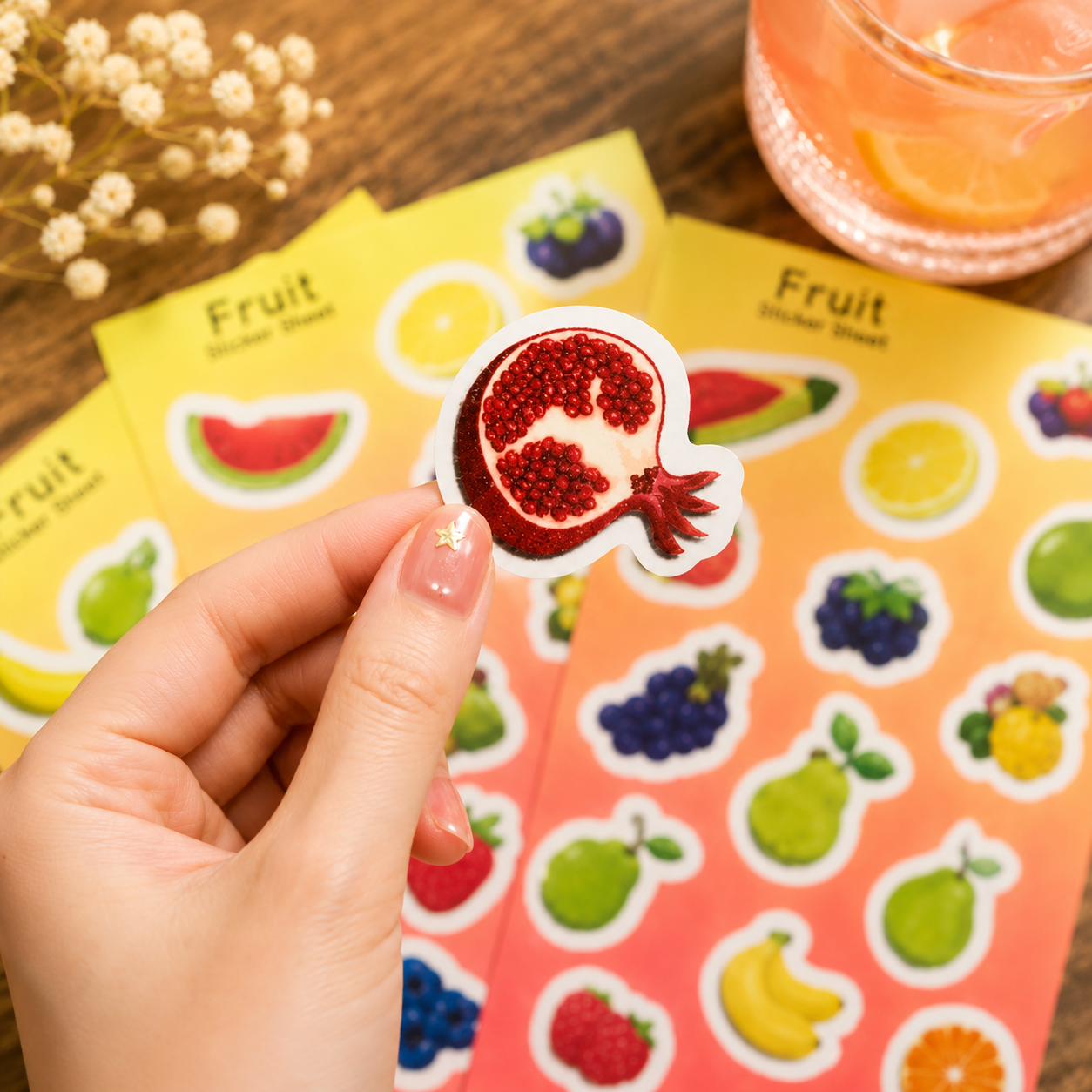 Fresh & Happy Fruit Sticker Sheets (2 Sheets)🍊🍇