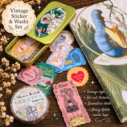 Wonderland Curated Journal Bundle with Stickers and Washi Tape