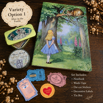 Wonderland Curated Journal Bundle with Stickers and Washi Tape