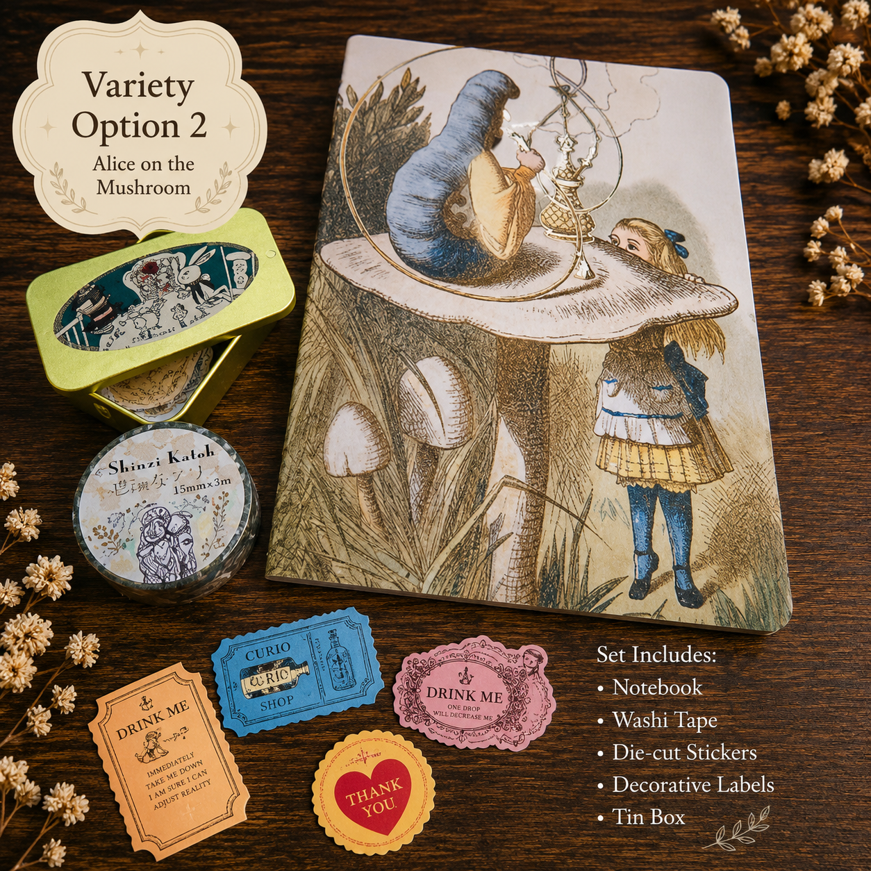 Wonderland Curated Journal Bundle with Stickers and Washi Tape
