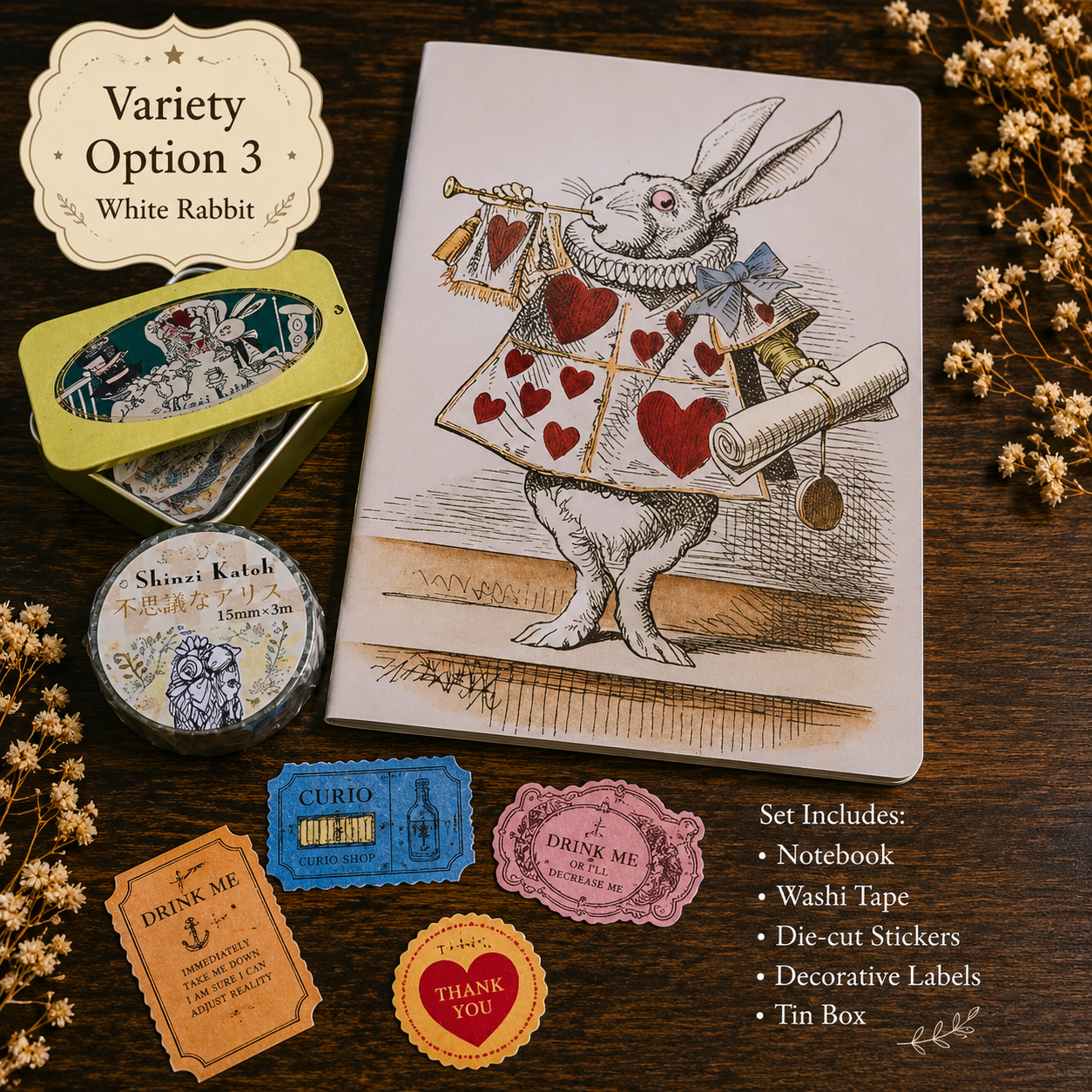 Wonderland Curated Journal Bundle with Stickers and Washi Tape