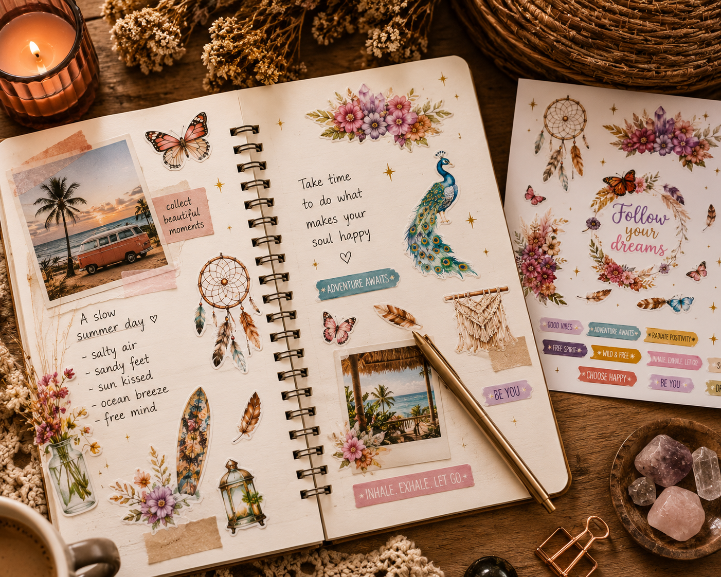 Peter Pauper Press Boho Dreams Sticker Book