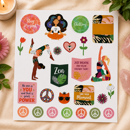 Peter Pauper Press Inner F*cking Peace Sticker Book - 750 Vibrant Premium Stickers for Journaling, Planner, Scrapbook, and Creative Chaos - Cheeky Affirmations & Sarcastic Sayings