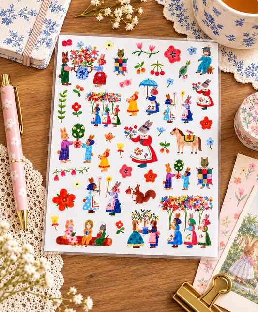 Aiko Fukawa PET Sticker Sheet | Playful Journaling Supplies (Made in Japan)