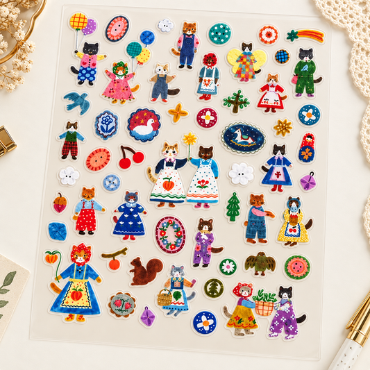 Aiko Fukawa PET Sticker Sheet | Playful Journaling Supplies (Made in Japan)