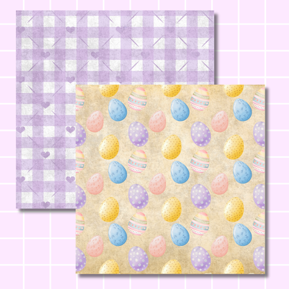 Vintage Easter Printable Paper Pack – 16 Scrapbook Papers for Journaling & Crafts (12x12 Digital Download)