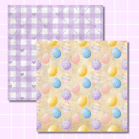 Vintage Oster-Druckpapierpaket – 16 Scrapbook-Papiere für Journaling & Basteln (12x12 Digitaler Download)