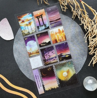 After Sundown Gold Foil Sticker Sheet – Sunset Planner & Scrapbook Stickers | Sukis Sketchbook