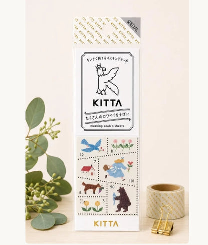 KITTA Hosomi Floral Sticker Sheets | Slim Portable Journal Stickers | Japanese Floral Planner Stickers