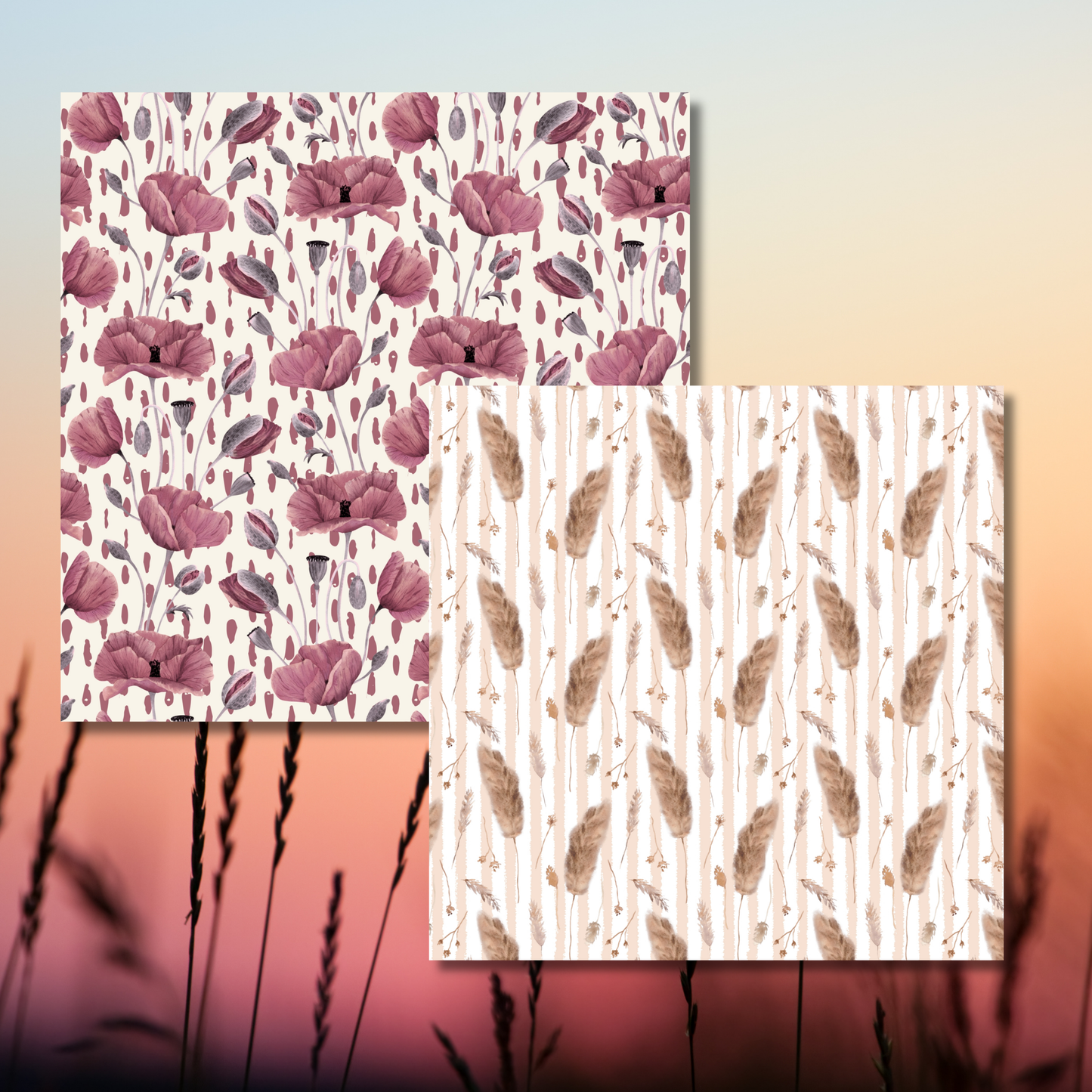 Wildflower Background Decorative Scrapbook Paper