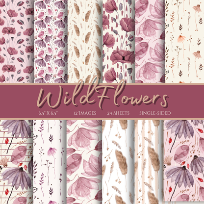 Wildflower Background Decorative Scrapbook Paper