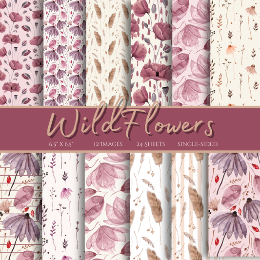 Wildblumen Hintergrund Dekoratives Scrapbook-Papier