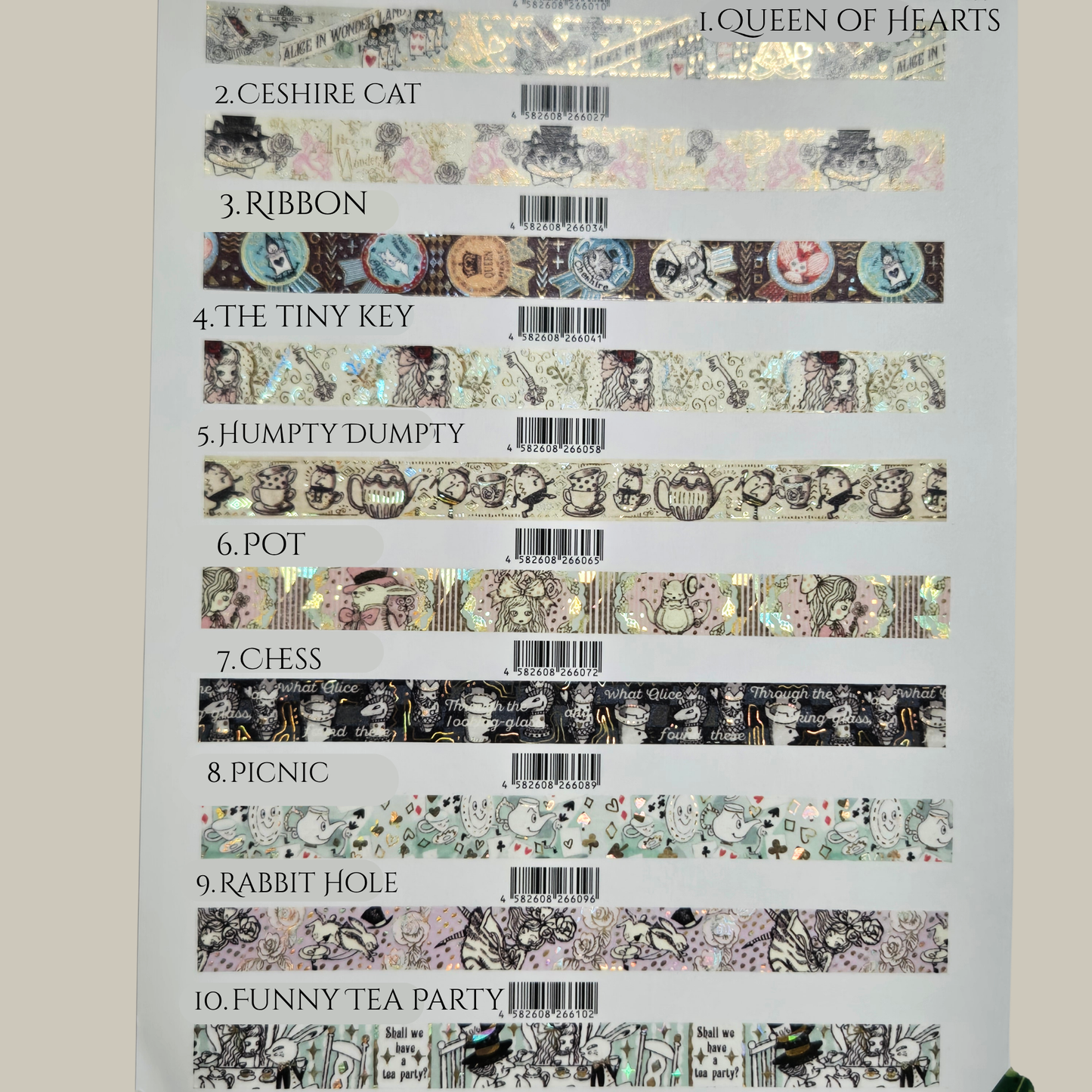 Shinzhi Katoh Alice Gold Foil Washi Tape | Whimsical Journal & Scrapbook Supplies