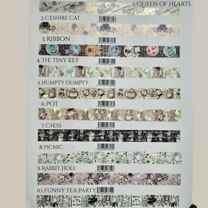 Shinzhi Katoh Alice Gold Foil Washi Tape | Whimsical Journal & Scrapbook Supplies