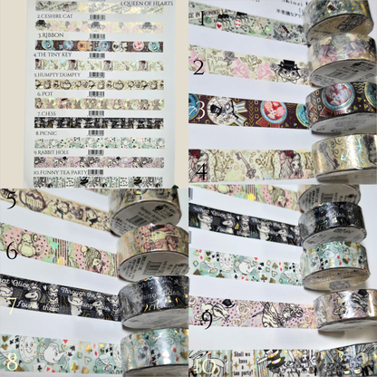 Shinzhi Katoh Alice Gold Foil Washi Tape | Whimsical Journal & Scrapbook Supplies