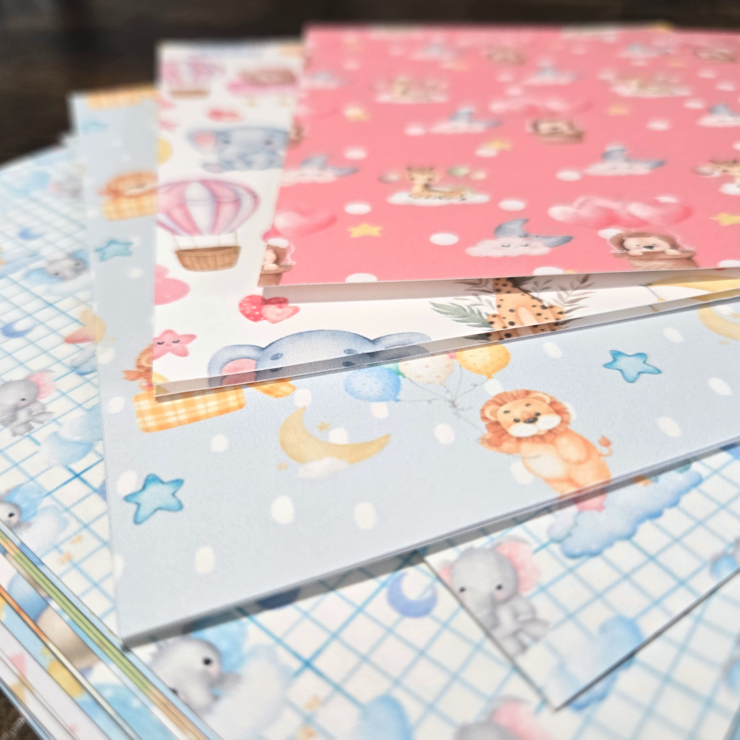 Decorative Baby Animals Paper, Scrapbooking Paper Pack, Journaling