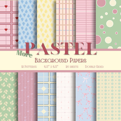 Pastel Background Paper Pack for Journaling, Scrapbooking, and other paper crafts