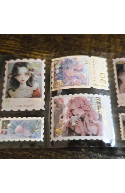 Timeline Stamp Sticker Roll | Gold Foil Plastic Stickers | Continuous Roll Decorative Stickers (1 roll)