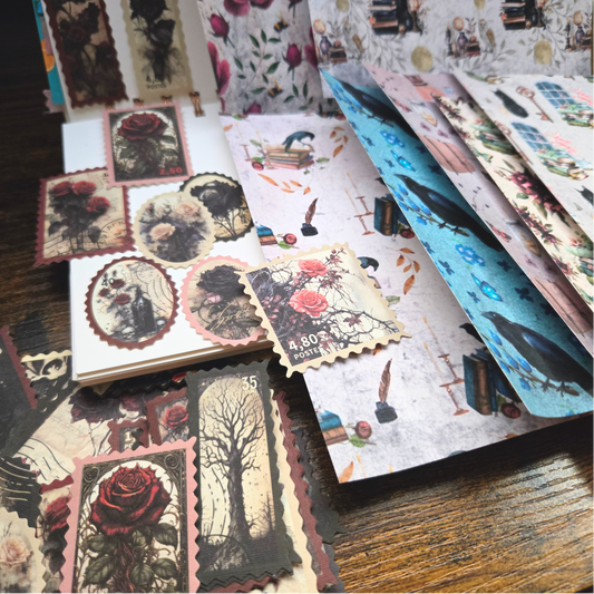 Dark Academia Decorative Paper for Scrapbooking 6.5" x 6.5"