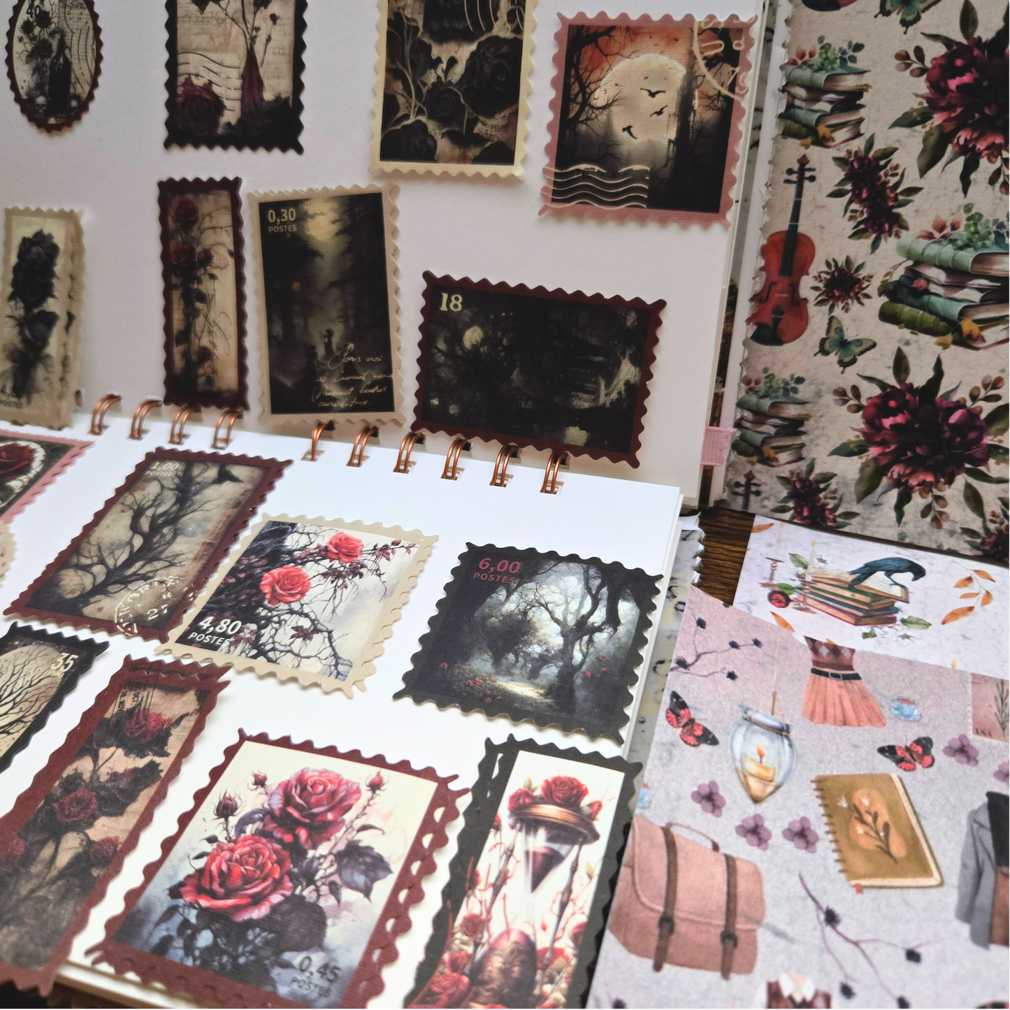 Dark Academia Decorative Paper for Scrapbooking 6.5" x 6.5"