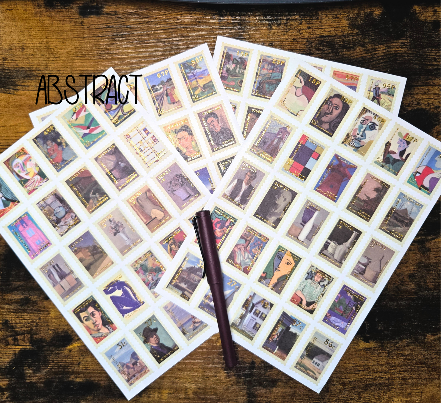 100 Vintage Art Stamp Stickers for Journaling & Collage