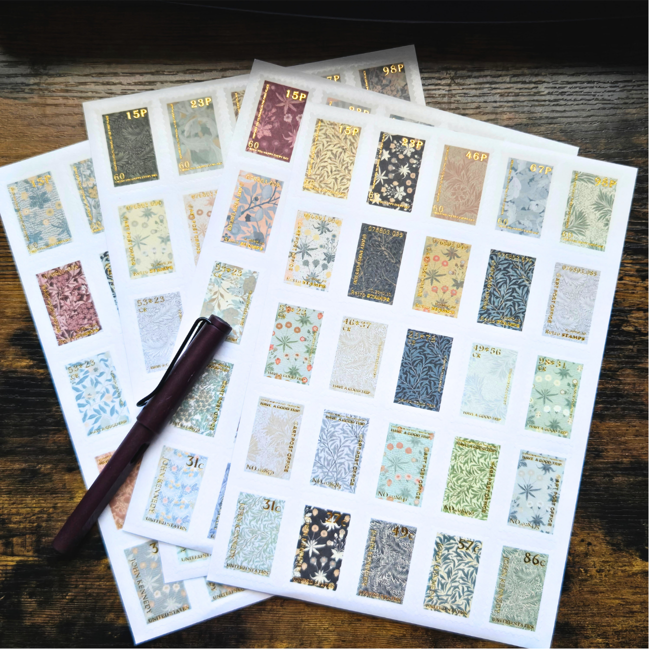 100 Vintage Art Stamp Stickers for Journaling & Collage