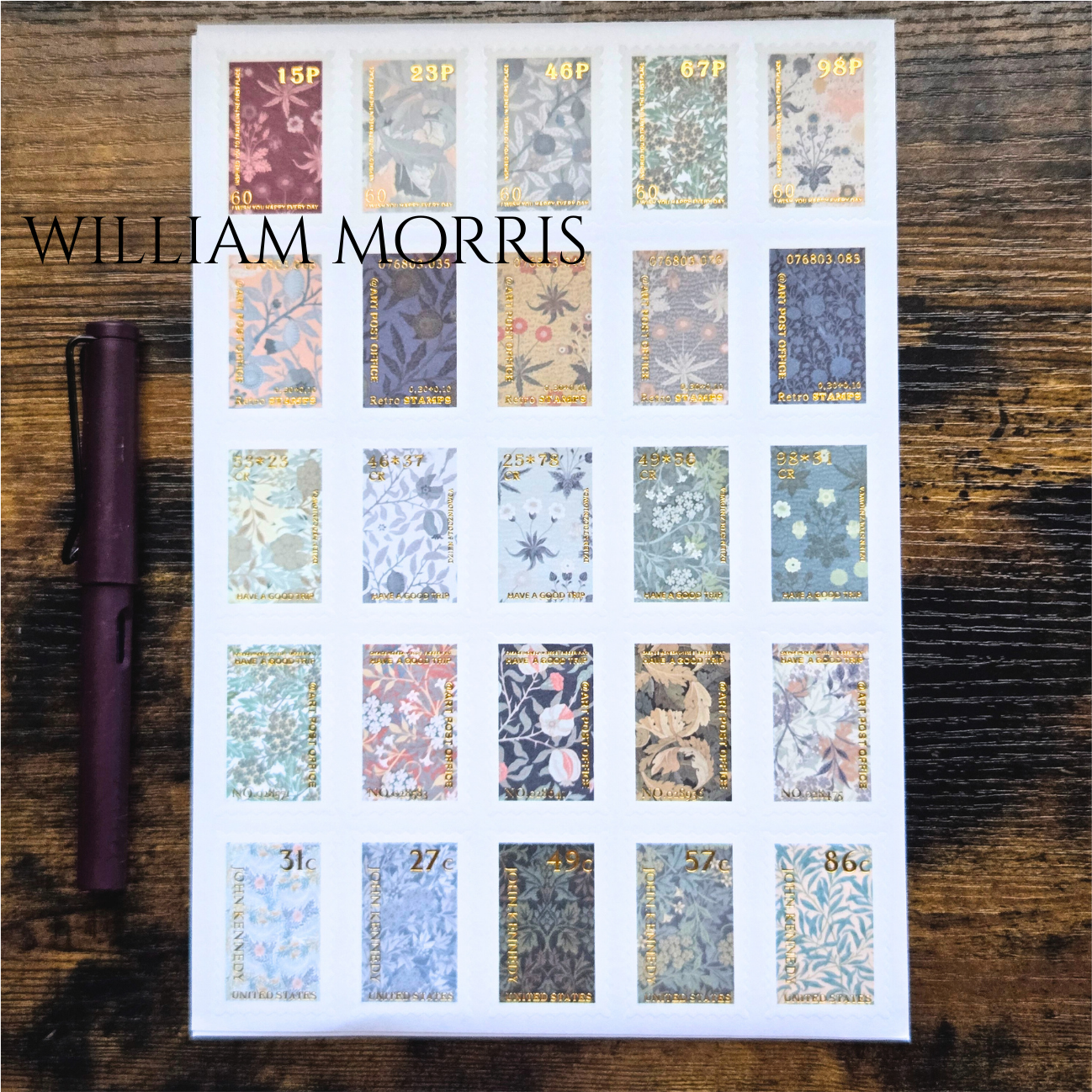 100 Vintage Art Stamp Stickers for Journaling & Collage