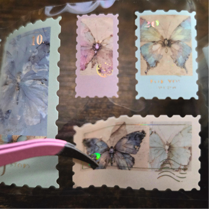 Timeline Stamp Sticker Roll | Gold Foil Plastic Stickers | Continuous Roll Decorative Stickers (1 roll)