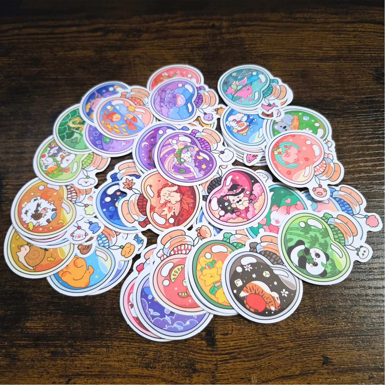 100pcs Mixed Aesthetic Sticker Pack | Cute Animals, Chinoiserie & Florals