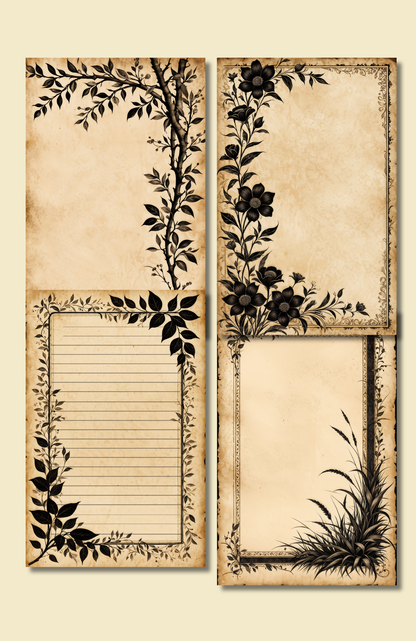 Vintage Botanical Journal Pages – Printable Digital Download