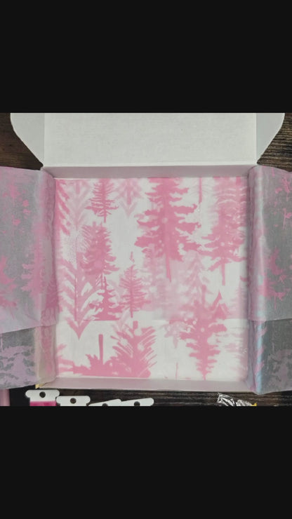 Grab Box: Pink Christmas Scrapbooking/Journal Paper and Stickers Kit