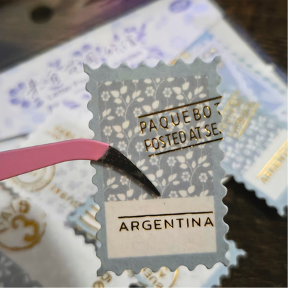 Washi Flake Stickers | 20-Piece Stamp-Style Sticker Pack | Journaling & Scrapbooking Supplies | Decorative Craft Stickers